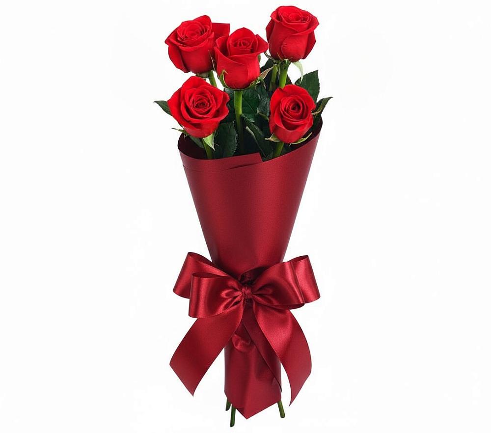 Букет 5 Красных роз Эдлесс Лав в Старой Руссе