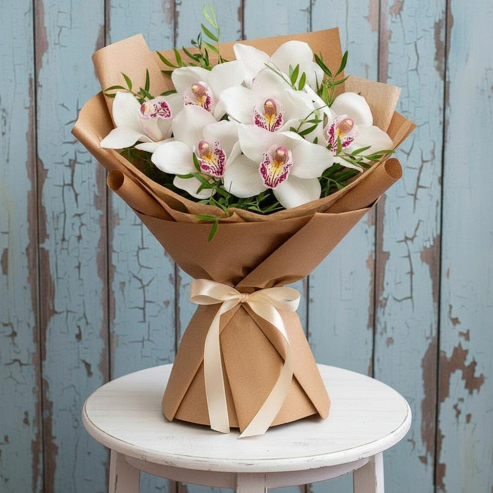 Букет цветов из: Орхидеи и Розы в Старой Руссе