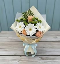Букет цветов из:  Герберы, Розы и Хризантемы #REPLACE_PRED# Старой Руссе