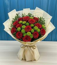 Букет цветов из:  Розы и Хризантемы в Старой Руссе