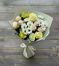Букет цветов из:  Альстромерии, Розы и Хризантемы #REPLACE_PRED# Старой Руссе